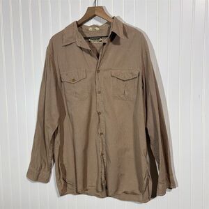 Polo Jeans Co Ralph Lauren XL Shirt Brown Gingham Plaid Button Front Long Sleeve